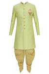 Buy_Aryavir Malhotra_Green Silk Sherwani Set _Online_at_Aza_Fashions