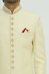 Aryavir Malhotra_White Jaquard Embellished Sherwani Set _at_Aza_Fashions