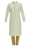 Buy_Aryavir Malhotra_White Chikankari Sherwani Set _Online_at_Aza_Fashions