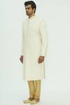 Aryavir Malhotra_White Chikankari Sherwani Set _Online_at_Aza_Fashions