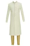 Buy_Aryavir Malhotra_White Chikankari Sherwani Set _Online_at_Aza_Fashions