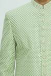 Aryavir Malhotra_Green Chikankari Sherwani Set _at_Aza_Fashions
