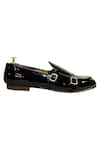 Artimen_Black Plain Double Monk Shoes  _at_Aza_Fashions