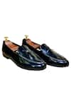 Artimen_Black Plain Cross Bow Loafers  _Online_at_Aza_Fashions