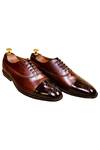 Artimen_Brown Leather Handcrafted Brogue Oxfords_Online_at_Aza_Fashions