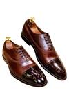 Buy_Artimen_Brown Leather Handcrafted Brogue Oxfords_Online_at_Aza_Fashions