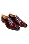 Artimen_Maroon Handcrafted Derby Brogues _Online_at_Aza_Fashions
