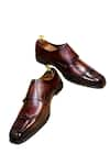 Buy_Artimen_Brown Brogue Double Strap Monk Shoes  _at_Aza_Fashions