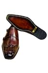 Shop_Artimen_Brown Brogue Double Strap Monk Shoes  _Online_at_Aza_Fashions