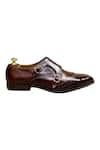 Artimen_Brown Brogue Double Strap Monk Shoes  _at_Aza_Fashions