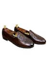 Artimen_Brown Woven Textured Loafers _Online_at_Aza_Fashions