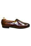 Artimen_Brown Leather Embroidered Loafers_at_Aza_Fashions