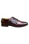 Artimen_Maroon Double Strap Monk Shoes  _at_Aza_Fashions