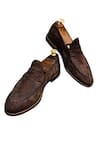 Buy_Artimen_Brown Suede Leather Suede Penny Loafers_at_Aza_Fashions