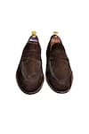 Shop_Artimen_Brown Suede Leather Suede Penny Loafers_at_Aza_Fashions