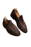 Buy_Artimen_Brown Suede Leather Suede Penny Loafers_Online_at_Aza_Fashions