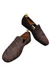 Buy_Artimen_Brown Woven Textured Loafers  _at_Aza_Fashions