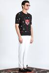 Buy_Shivan & Narresh_Black Jersey Embellished T-shirt _at_Aza_Fashions