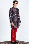 Buy_Shivan & Narresh_Black Crepe Printed Kurta _at_Aza_Fashions