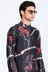 Shop_Shivan & Narresh_Black Crepe Printed Kurta _at_Aza_Fashions