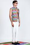 Buy Shivan & Narresh Multi Color Quick Dry Sheeter Printed Jacket at Aza Fashions Buy_Shivan & Narresh_Multi Color Quick Dry Sheeter Printed Jacket _at_Aza_Fashions