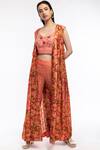 Buy_Drishti & Zahabia_Peach Chanderi Silk Top Set_at_Aza_Fashions