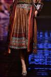 Rajdeep Ranawat_Brown Dupion Silk Printed Skirt_Online_at_Aza_Fashions