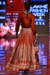 Shop_Rajdeep Ranawat_Red Dupion Silk Printed Lehenga Skirt _at_Aza_Fashions