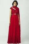 Bombae By Deepika Reddy Red Blouse Embellished Lehenga Set Online at Aza Fashions Bombae By Deepika Reddy_Red Blouse Embellished Lehenga Set_Online_at_Aza_Fashions