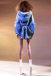 Shop_Abhishek Sharma_Blue Denim Hoodie Cape_at_Aza_Fashions