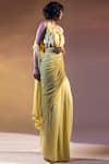 Abhishek Sharma_Yellow Chiffon Saree  _Online_at_Aza_Fashions