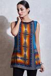 Shop_Ritu Kumar_Multi Color Rayon Round Printed Short Tunic_Online_at_Aza_Fashions