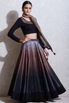 Buy_Ritu Kumar_Black Crepe, Rayon Round Printed Lehenga Set_at_Aza_Fashions