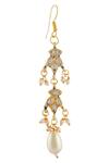 Just Shradhas_Gold Plated Pearls Kundan Dangler Earrings _Online_at_Aza_Fashions
