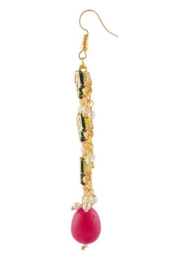 Buy_Just Shradhas_Gold Plated Pearls Kundan Tiered Dangler Earrings _Online_at_Aza_Fashions