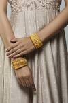 Buy_Just Shradhas_Gold Plated Carved Kada Set Of 2_at_Aza_Fashions