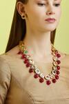 Buy_Just Shradhas_Gold Plated Diamonds, Beads Stone Necklace Set_at_Aza_Fashions