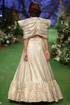 Shop_POOJA SHROFF_White Chanderi Lehenga Set_at_Aza_Fashions