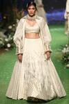 Buy_Pooja Shroff_White Embellished Chanderi Lehenga Set_at_Aza_Fashions