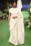 Buy_Pooja Shroff_White Chanderi Saree With Blouse_at_Aza_Fashions
