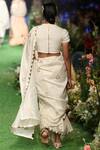 Shop_Pooja Shroff_White Chanderi Saree With Blouse_at_Aza_Fashions