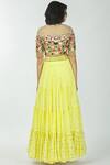 Shop_Neha Mehta Couture_Yellow Pure Georgette Round Embroidered Lehenga Set _at_Aza_Fashions
