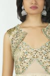 Neha Mehta Couture_White Lucknowi V Neck Jacket Anarkali With Dupatta _at_Aza_Fashions