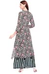 Shop_Soup By Sougat Paul_Green V Neck Printed Kurta Palazzo Set _at_Aza_Fashions