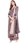 Buy_Soup by Sougat Paul_Blue Chiffon V Neck Printed Kurta Palazzo Set For Women_Online_at_Aza_Fashions