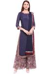 Buy_Soup By Sougat Paul_Blue Printed Kurta Palazzo Set _at_Aza_Fashions