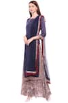 Buy_Soup By Sougat Paul_Blue Printed Kurta Palazzo Set _Online_at_Aza_Fashions
