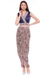 Buy_Soup By Sougat Paul_Blue Net, Chiffon, Satin Round Printed Draped Skirt Set _Online_at_Aza_Fashions