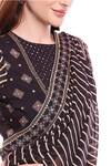 Soup By Sougat Paul_Black Chiffon Round Printed Saree Set _at_Aza_Fashions