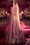 Shop_Tarun Tahiliani_Pink Raw Silk Round Embroidered Lehenga Set _at_Aza_Fashions